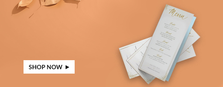 Cartas de menú impresas personalizadas con diseño elegante, perfectas para bodas, restaurantes y eventos especiales